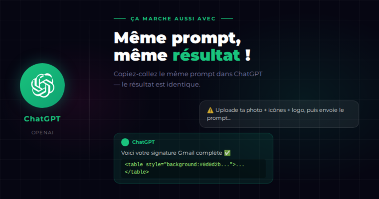 Créer une signature Gmail professionnelle avec ChatGPT en copiant-collant le prompt