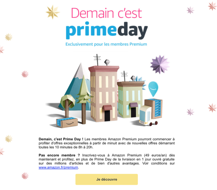 Exemple d'email marketing d'Amazon