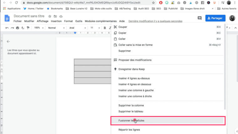 Faire fusionner les cellules d'un tableau dans un fichier doc